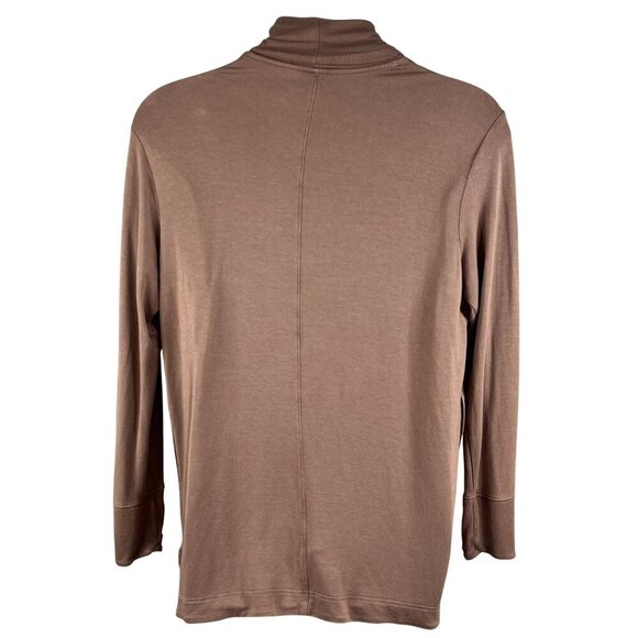 Athleta Womens M Open Front Long Cardigan Waterfall Soft Pockets Thumbholes Cozy - Picture 2 of 16